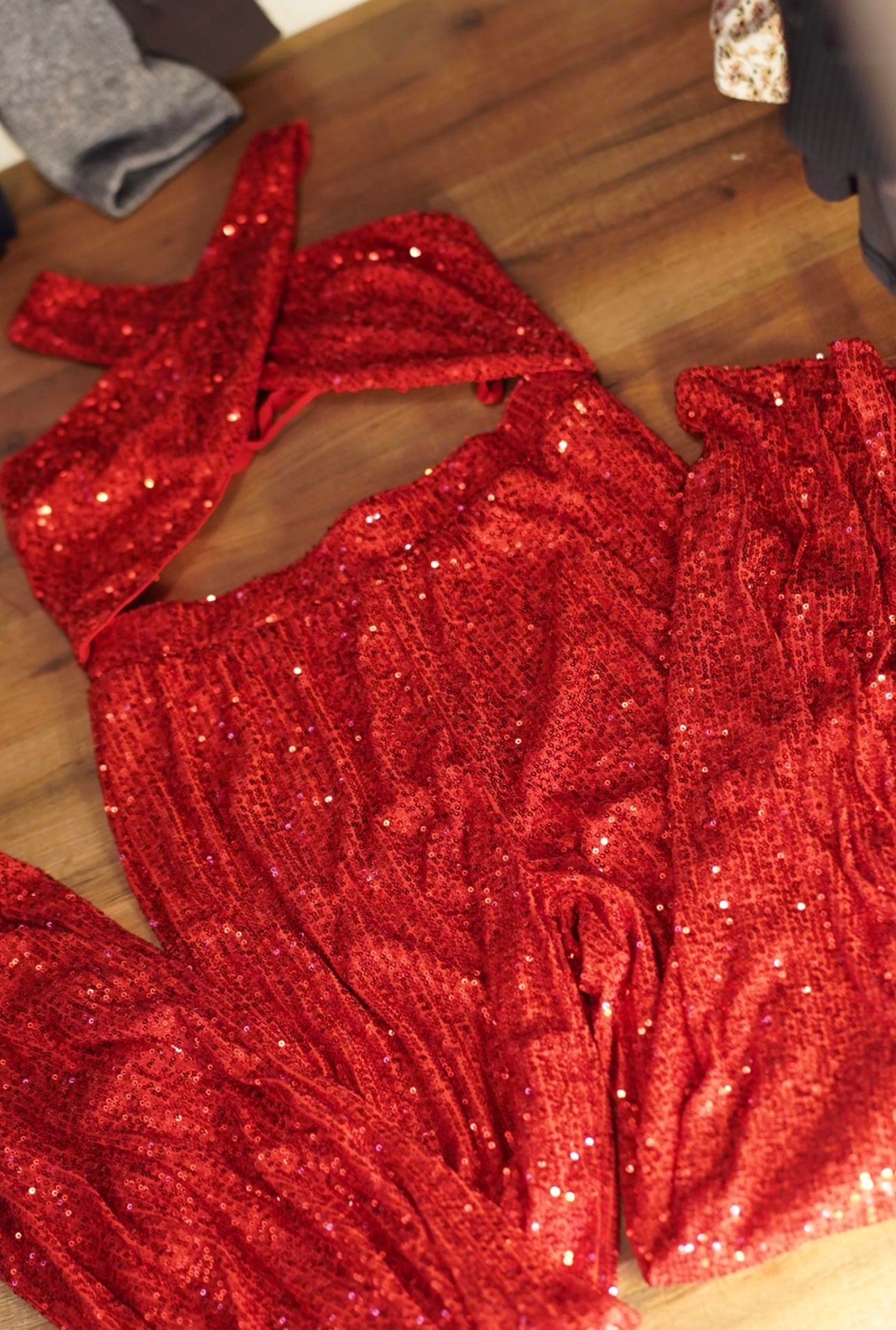 Sequin red jumpsuit