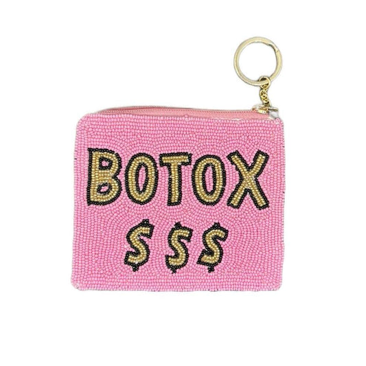 "Botox Fund" Hand-Beaded, Coin Purse Keychain